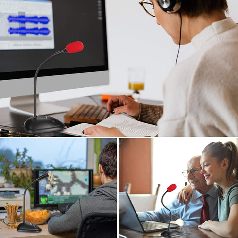 USB Computer Microphone, Plug&Play Cardioid Condenser PC Laptop Mic, On/Off and Mute Buttons with LED Indicator, Compatible with Windows/Mac, Idea...