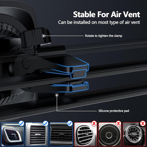 Magnetic Wireless Car Charger Mount Mag Safe Car Charger for iPhone 14/13/12 Series Phones Charging Air Vent Magnet Car Phone Mount Holder for Cas...