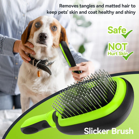 Pet Grooming Brush, Double Sided Detachable Shedding Dog Cat Brush, 5 in 1 Dog Grooming Brush for Shedding Long & Short Haired Dogs, Hair Removing...