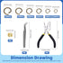 Glarks 1403Pcs 10mm 5mm 4mm 7mm 8mm Open Jump Rings Kit, Iron Round Ring Connectors Nickel Free Bronze O Rings for Jewelry Making Connectors and N...