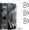 [3+3 Soft Hydrogel Film Screen Protector for iPhone 15 Pro(NOT Glass) with Tempered Glass Camera Lens Protector, Upgraded Non-breakable Flexible T...