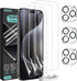 [3+3 Soft Hydrogel Film Screen Protector for iPhone 15 Pro(NOT Glass) with Tempered Glass Camera Lens Protector, Upgraded Non-breakable Flexible T...