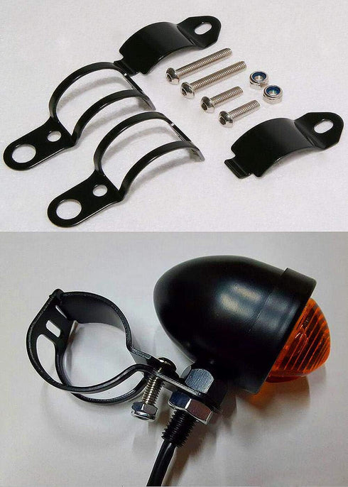 1pair Metal Motorcycle Modified Turn Signal Light Indicator Mount Bracket Clamp 30-45mm...