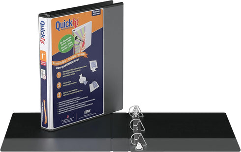 Stride QuickFit 1 D-Ring View Binder, Black...