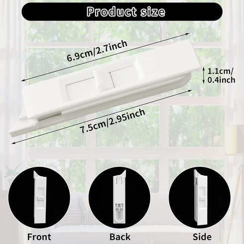 Window Tilt Latch, 4Pcs Spring Loaded Plastic Lock, Key Lock, for Home Single or Double Hung Vertical Sliding Windows Accessories...