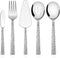 E-far Hammered Serving Utensils, 5-Piece Stainless Steel Square Hostess Serving Set for Buffet Party Kitchen Restaurant, Mirror Finished & Dishwas...