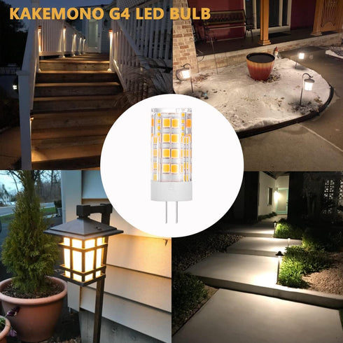 KAKEMONO G4 LED Bulb 4W 2700K Warm White bi-pin T3 JC Type 12VAC/DC 40W Halogen Equivalent Non-dimmable for Outdoor Landscape Deck Stair Step Path...