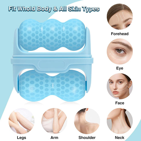 Ice Roller for Face for Eye Puffiness Upgraded Ice Face Roller Cold Facial Ice Roller Massager Skin Care Tool (Blue)...