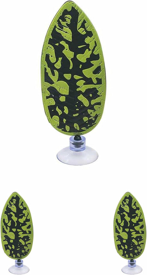 4.33 inches Artificial Plant Leaf Betta Hammock Fish Rest Bed Aquariums Supply Leaves (Army green)-3 Pcs...