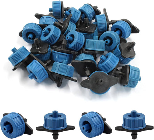 30 Pcs Drip Irrigation Emitters, 2 GPH Pressure Compensating Irrigation Drippers for Garden Lawn Watering Irrigation System, Blue...