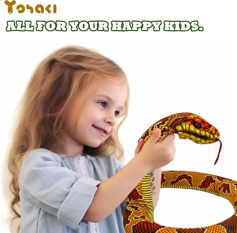 Snake Plush Toy, 59'' Large Washable, Giant Simulation Plush Cuddle Toy, Soft and Cute Children's Gift for Boys and Girls, Birthday Party Gift Pra...