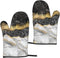 Black and White Marble Oven Mitts (Set of 2) are Heat Resistant and Sturdy for Kitchen, Cooking, Baking, Grilling and More....