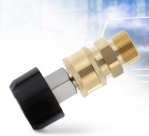 Tool Daily Pressure Washer Adapter Set, Quick Connect Kit, Metric M22 15mm Female to M22 Male Fitting, 5000 PSI, 4 Pcs...