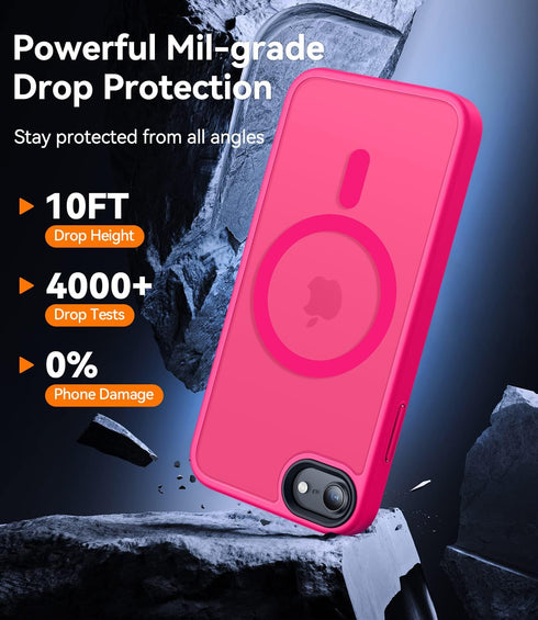 CANSHN Magnetic Case for iPhone SE 2022/iPhone SE 2020/iPhone 8, Built in Magnets Compatible with MagSafe, Translucent Matte Back Phone Cover for ...