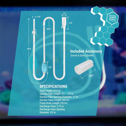 TERA PUMP BPA Free 10 feet Hose Aquarium Cleaner Siphon Pump - Hand Siphon Pump to Drain LONG Distance Replace Your Water in Minutes! WFC (Water F...