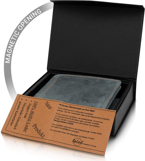 Genuine Leather Wallet - RFID Blocking Wallet for Men,12 Card Holder with Coin Pocket for Men with Gift Box...