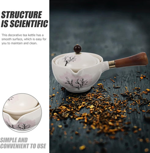 UPKOCH Tea Set Japanese Tea Set Teapot with Infuser Teapot Blooming and Loose Leaf Tea Maker with Wooden Handle Asian Kitchen Tea Kettle Style 1 T...