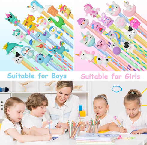 AUAUY Pencils #2 HB, Number 2 Pencils with Eraser, 36PCS Wood-Cased Pencils with 36PCS Cuten Pencil Top Erasers Cute Pencils Graphite Pencils Sket...