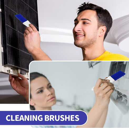 8 Packs Air Conditioner Condenser Cleaning Brush Refrigerator Coil Brush HVAC Coil Cleaner Brush Small Plastic Whisk Brush (Blue)...