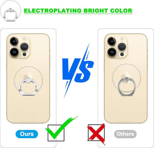 Phone Ring Holder - JCHIEN Transparent Universal Finger Grip Kickstand Cell Phone Ring Stand Holder Compatible with iPhone Samsung Smartphones 2 P...