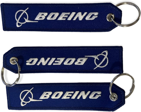 Boeing Keychain | Luggage Tag | airline Logo - Blue (Boeing ) pack 3...