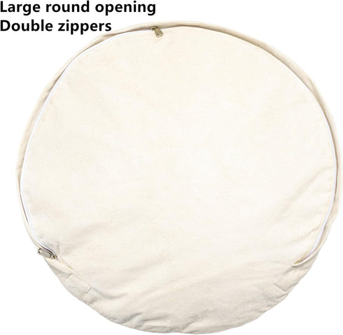 Asuprui Pouf Ottoman Unstuffed Round Bean Bag Poof Ottoman Seat Soft Faux Fur Footrest Stool 20x20x12 Inches Fuzzy Chair Floor Chair Foot Rest wit...