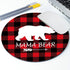 Mama Bear Mousepad - Buffalo Plaid Mouse Pad - Round Mousepad...