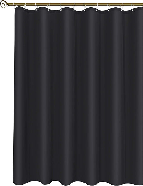 Biscaynebay Fabric Narrow Shower Stall Curtain Liners 40" Width by 72" Length, Black Water Resistant Bathroom Curtains, Rust Resistant Grommets (7...