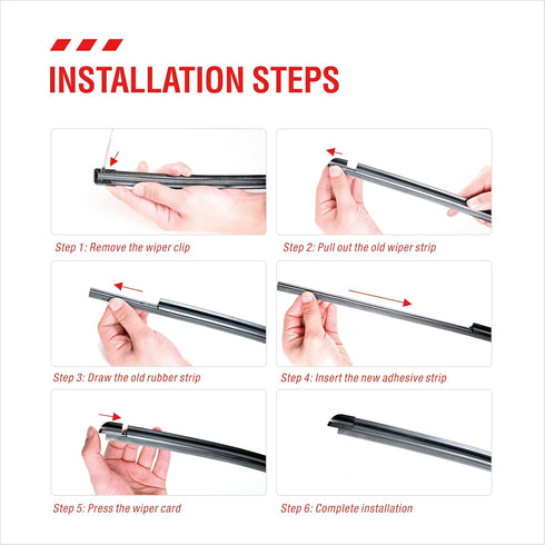 26 inch Frameless Adjustable Size of Universal 4 PCs Refills Replacement Windshield Wiper Refills Replacement for Tesla,Toyota,Hyundai,Honda Front...