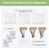 Magibeads 3 Sets Beginner Embroidery Kit Vase Flower Arranging Cross Stitch Patterns Crochet Kit with Embroidery Thread Fabric Instruction Knittin...