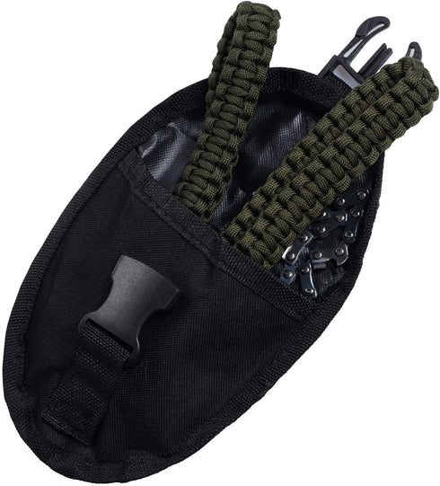 Pocket Chainsaw with Paracord Handle, Folding Chain Hand Saw, Emergency Outdoor Survival Gear for Camping, Hunting, Hiking, Cutting Wood & Tree (A...
