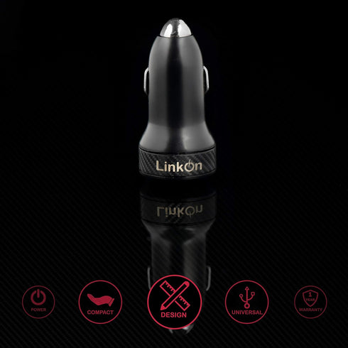 LinkOn 45W Car Charger with 27W USB-C PD3.0 and 18W USB-A QC3.0 Compatible with iPhone Xs/Max/XR/X iPad Samsung Galaxy Pixel Nexus Huawei...