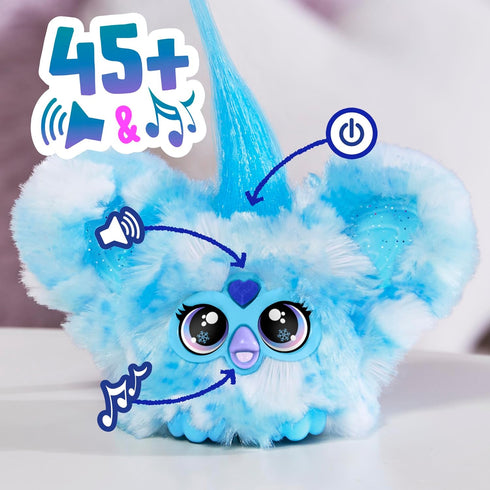 Furby Furblets Sno-Way Holiday Edition Mini Friend, 45+ Sounds & Music, Speaks Only Furbish, Electronic Plush Toys for 6 Year Olds & Up, Blue & Wh...