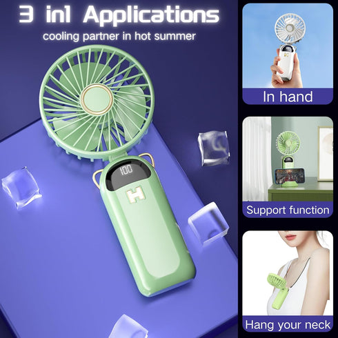 Handheld Fan Battery Operated face fan Small Personal Portable Fan Speed Adjustable USB Rechargeable Fan for Kids Girls Women Men Home Office Indo...
