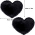 Mudder 2 Pieces Heart Shaped Rug Faux Room Fluffy Carpet Heart Shaped Door Mat for Room Bedroom, 12 x 16 Inch(Black)...
