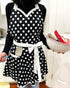 Wrapables Adjustable Flirty Hostess Apron, Black Polka Dots...