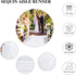 AMZLOKAE Aisle Runners for Weddings White 2FTx15FT Sequin Aisle Runner Glitter Aisle Runner Rustic Outdoor Rug Runner Aisle Runner for Ceremony Sp...