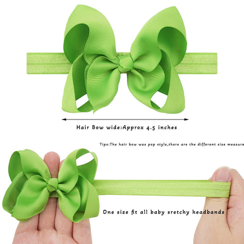 CÉLLOT Baby Girls Headbands Grosgrain Ribbon 4.5" Hair Bows Headband Big Bow Hair Bands for Toddler Pack of 20...