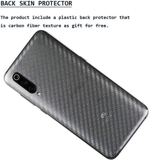 Ibywind Screen Protector For Xiaomi Mi 9/9 Pro,with 2Pcs Tempered Glass,1Pc Camera Lens Protector,1Pc Backing Carbon Fiber Film [Fingerprint Reade...