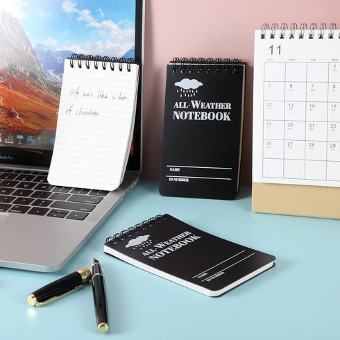Prudiut 6 Pcs Waterproof Notepad Notebook 3 × 5" Write in the Rain Pocket Notebook Tactical Notepad Police Notepad Small Spiral Notebook for Outdo...