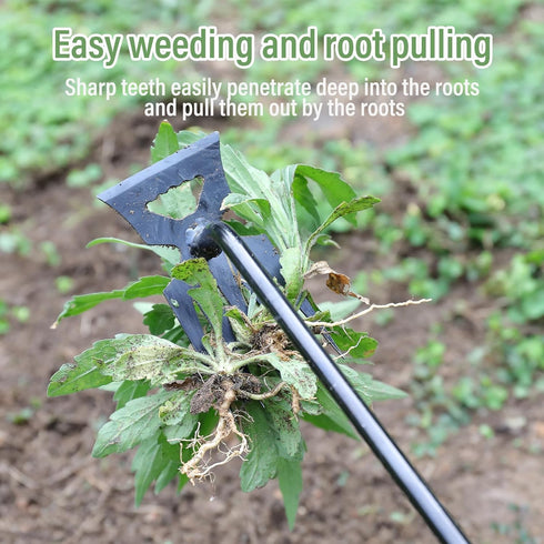 Weed Removal Tool, 2024 New Garden Weeding Tools Manganese Steel Hand Weeder Tool with Handle, 5 Teethes Dual Purpose Manual Weeders Tool Weed Pul...