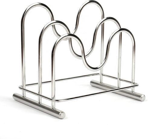 LENITH 304 Stainless Steel Wire Cutting Board Holder, Cutting Board Rack Organizer Kitchen with 2 Sectional...