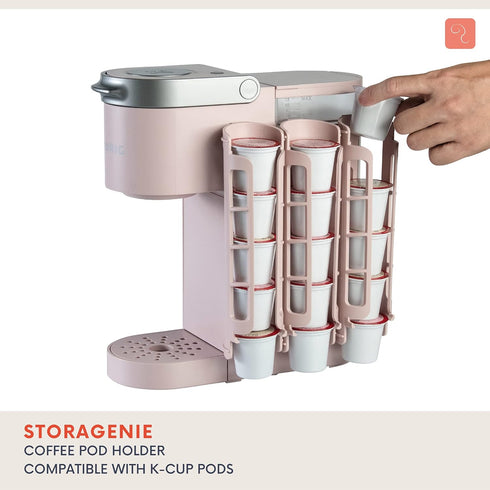 STORAGENIE Coffee Pod Holder for Keurig K-cup, Side Mount K Cup Storage, Perfect for Small Counters(Pink)...