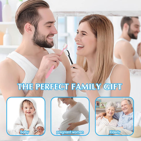 2 PCS Extra Soft Toothbrush Micro Nano Toothbrushes with 10000 Bristles Sterile Fiber Adult Toothbrush Painless Brushing for Sensitive Gums Teeth ...