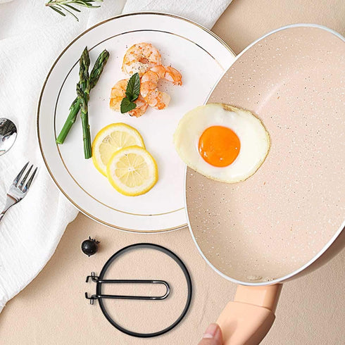 4 Pack Stainless Steel Eggs Maker Non Stick Round Egg Cooker for Cooking Cooking Rings Shaper for Frying Pancake Sandwiches Metal Handle Household...