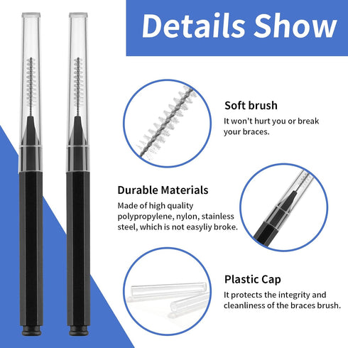 Interdental Brush, 60Pcs Soft Braces Brush Set, 20Pcs Tooth Flossing Head for Oral Hygiene Tooth Cleaning with 40pcs Disposable Braces Flossers To...