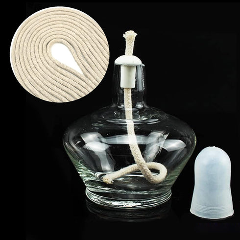 FQTANJU 50 Feet Roll - 1/4 Inches Round Diameter Cotton Kerosene Oil Lamp Wicks Burner (50 Feet Per Roll)...