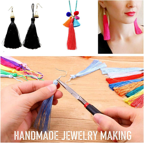 MSCFTFB 120 Pieces 5inch Silk Floss Tassels with Hang Loops Mini Tassels Mala Tassel Kits for Bookmarks Earring Dreamcatcher Jewerly Making Belt C...