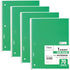 Mead Spiral Notebooks, 1 Subject, Wide Ruled Paper, 70 Sheets, 10-1/2 x 7-1/2 inches, Green, 4 Pack (38300)...