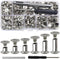 110 Sets 6 Sizes Chicago Screws Assorted Kit Flat Head Stud Screws Metal Leather Rivets Leather Craft Screw Studs Screw Rivets for DIY Craft...